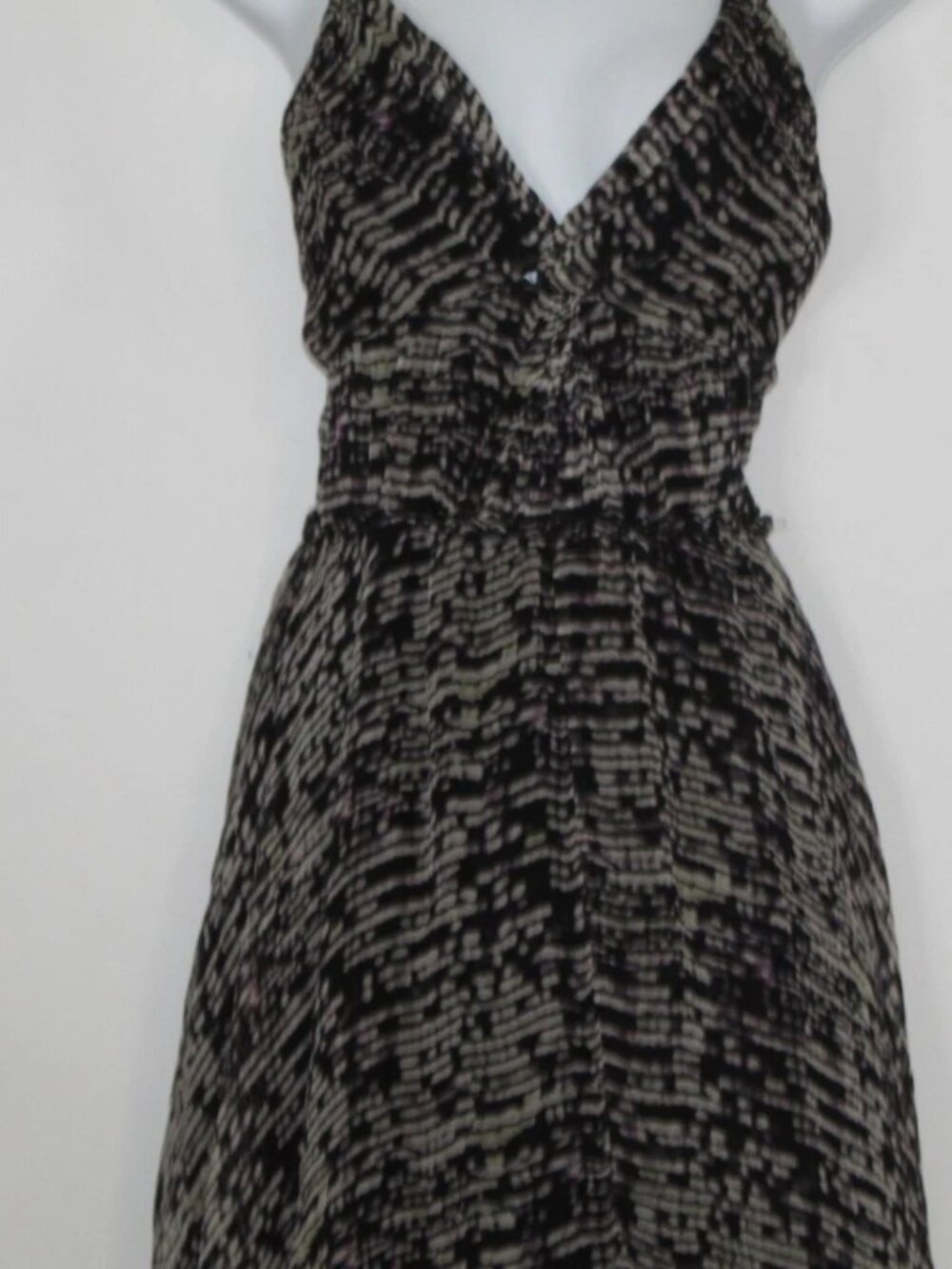 Vintage 90s DKNY silk fairy hem dress striped v-neck grunge fairy grunge flowy - Picture 3 of 15